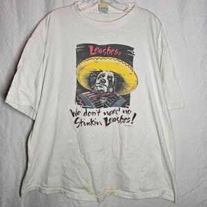vintage 90s big dogs we dont need no leashes white tshirt